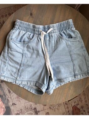 Universal Thread Light Blue Drawstring Denim-Style Athletic Shorts XS